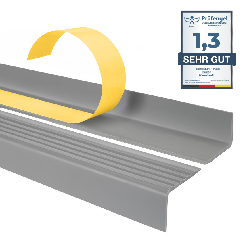 Profil antiderapant pentru scări autoadeziv 40x25mm gri