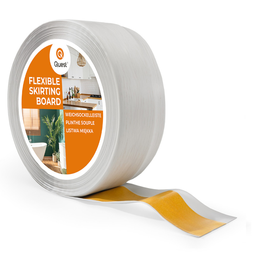 Plinta moale autoadezivă 50x20 mm, tapet flexibil pentru bucătărie și baie, plintă PVC, bandă de etanșare, mesteacăn