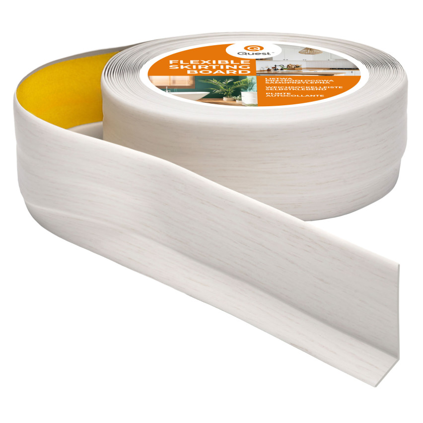 Plinta moale autoadezivă 50x20 mm, tapet flexibil pentru bucătărie și baie, plintă PVC, bandă de etanșare, mesteacăn