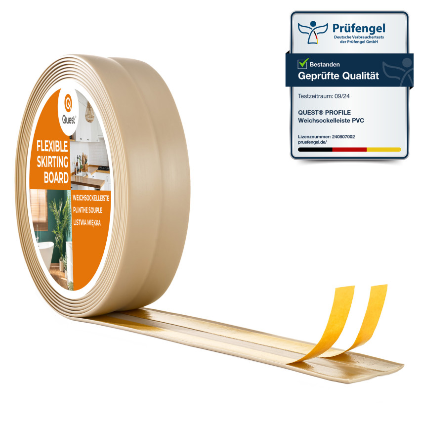 Listă de finisare autoadezivă din PVC, bej