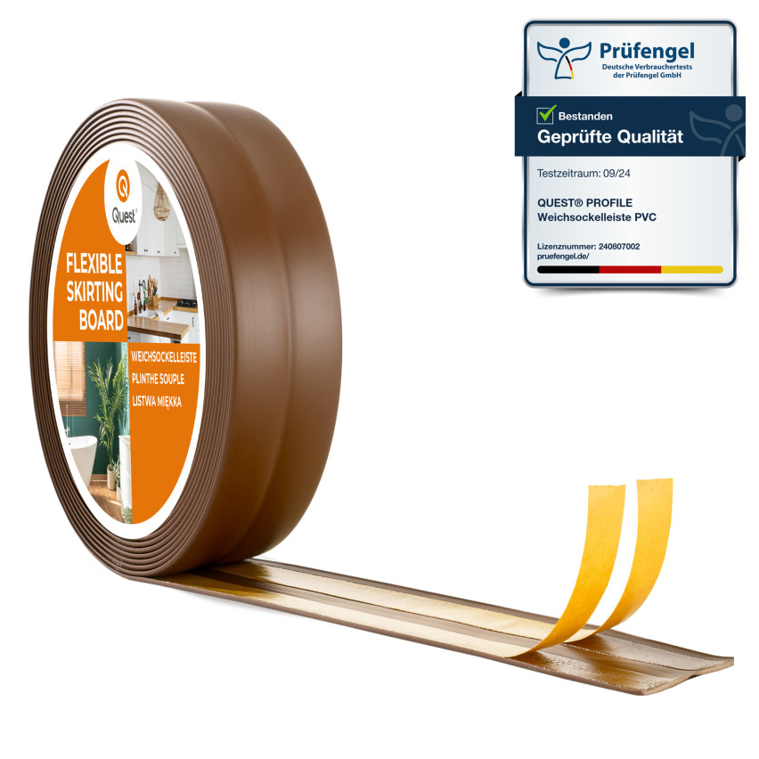 Listă de finisare autoadezivă din PVC, maro