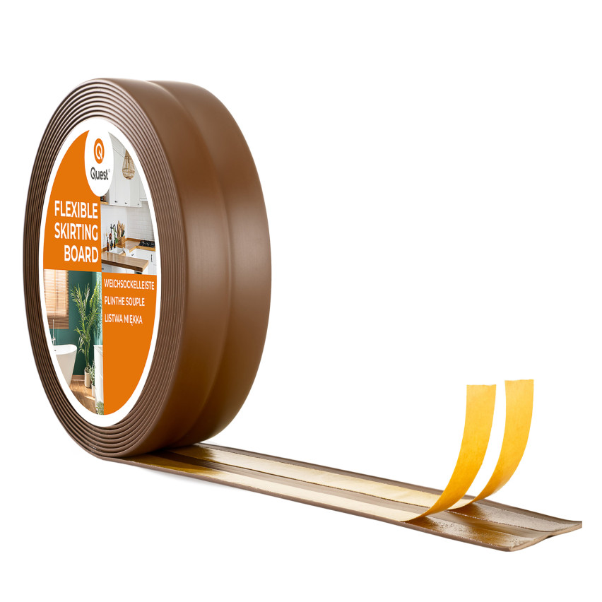 Listă de finisare autoadezivă din PVC, maro