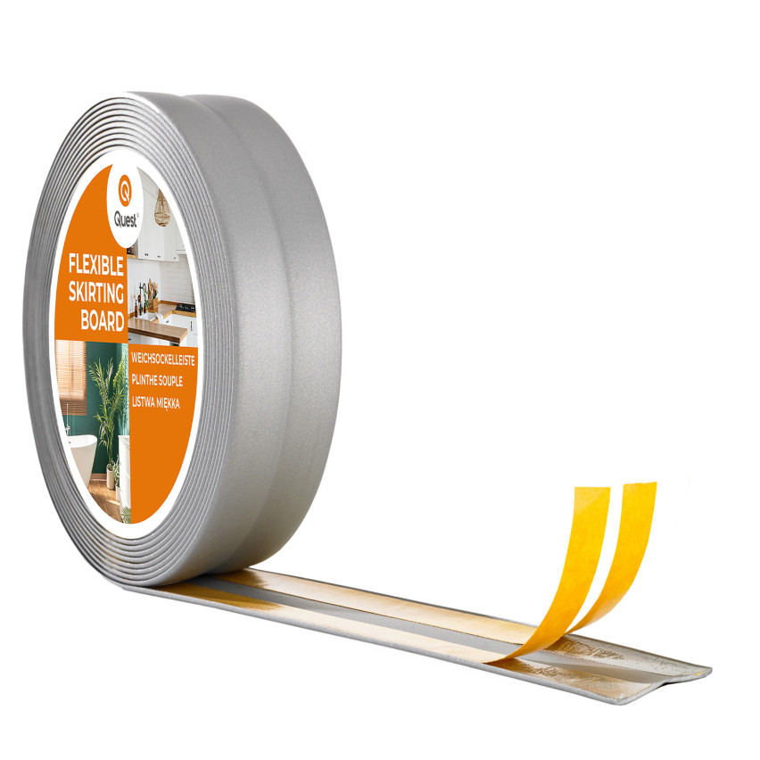 Listă de finisare autoadezivă din PVC, argintiu