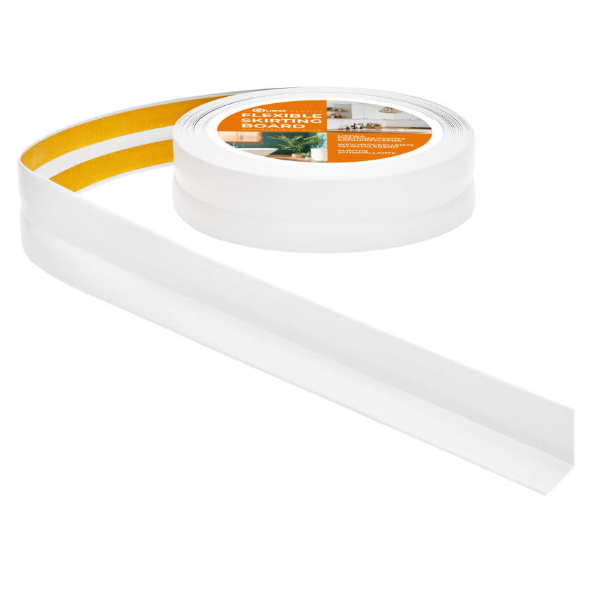 Listă de finisare autoadezivă din PVC, albă