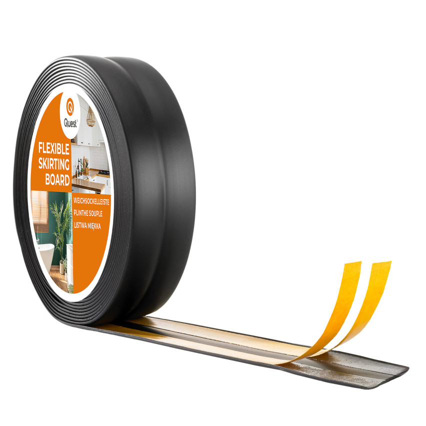 Listă de finisare autoadezivă din PVC, neagră