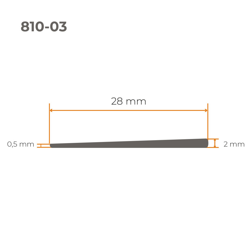 Bandă de montare pe perete din PVC, conexiune covor la perete, gri, 28 mm, 50m