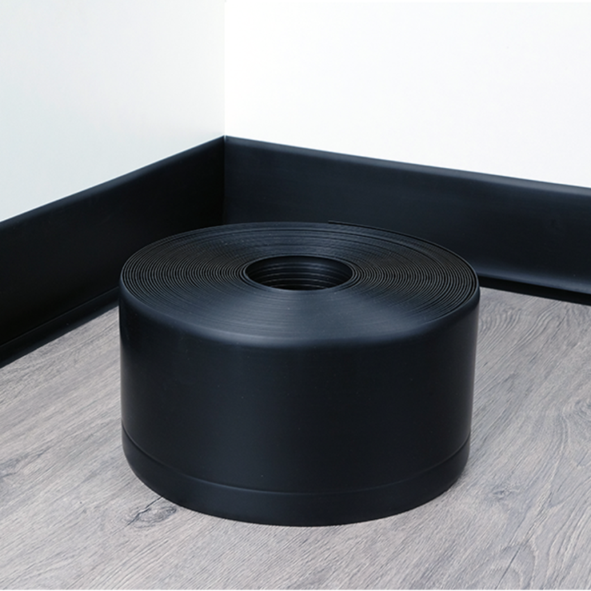Plinta moale autoadezivă, plintă flexibilă pentru podea, plintă de colț, PVC, 100x25mm, negru