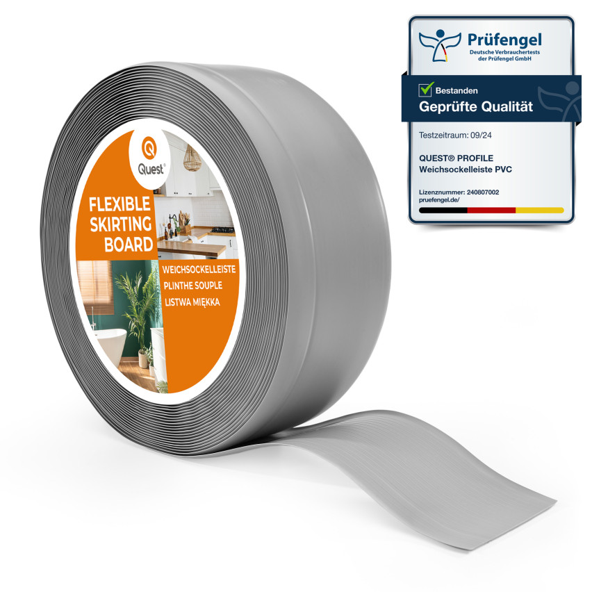 Plinta moale, Plinta flexibilă, Plinta de colț, PVC 70x20mm, gri