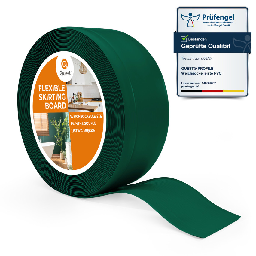 Plinta moale, Plinta flexibilă, Plinta de colț, PVC 70x20mm, verde