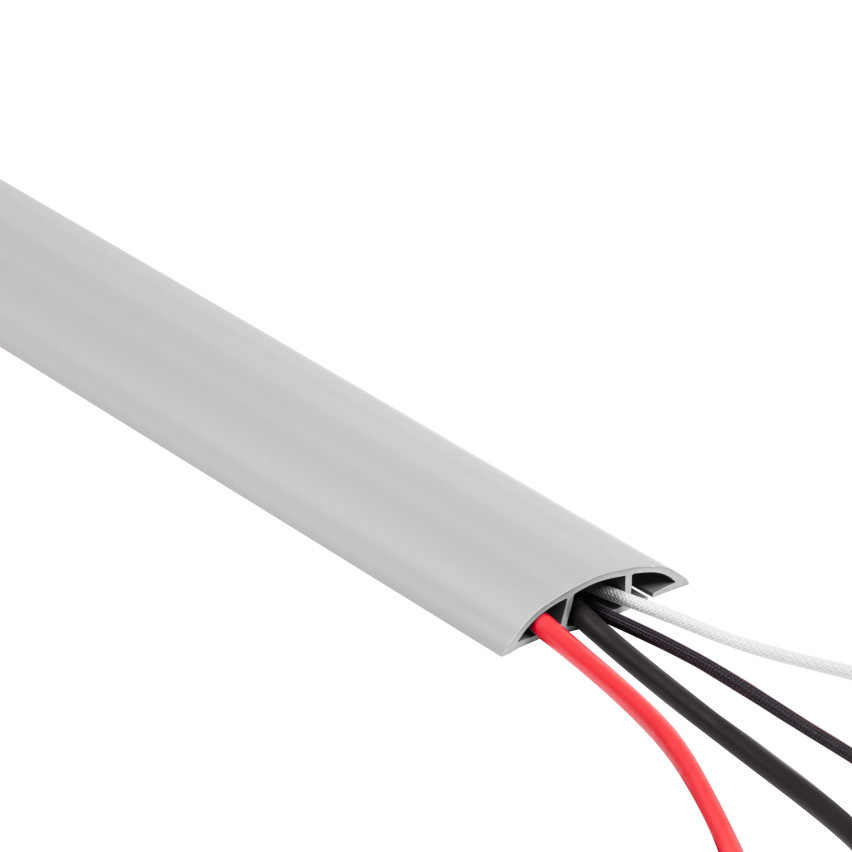 Conducte pentru cabluri din PVC - 200 cm, semirotunde, gri