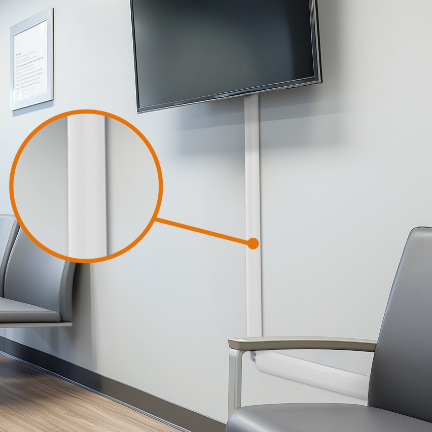 Goletă autoadezivă pentru cabluri din PVC - 200 cm, semicirculară, maro