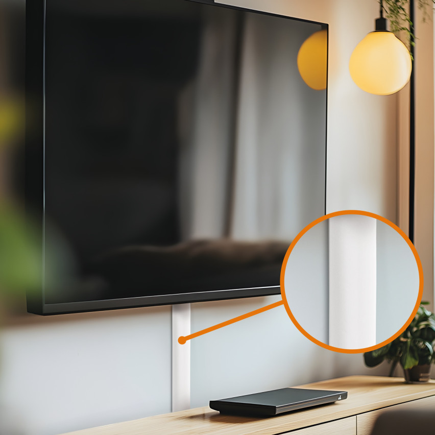 Goletă autoadezivă pentru cabluri din PVC - 200 cm, semicirculară, maro