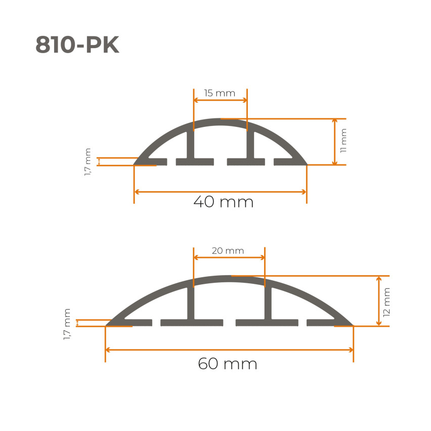 Canal cablu din PVC - 200 cm, semicircular, bej