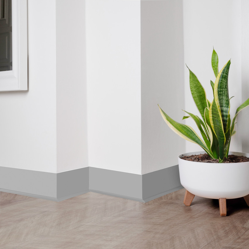 Plinta moale, Plinta flexibilă, Plinta de colț, PVC 70x20mm, gri
