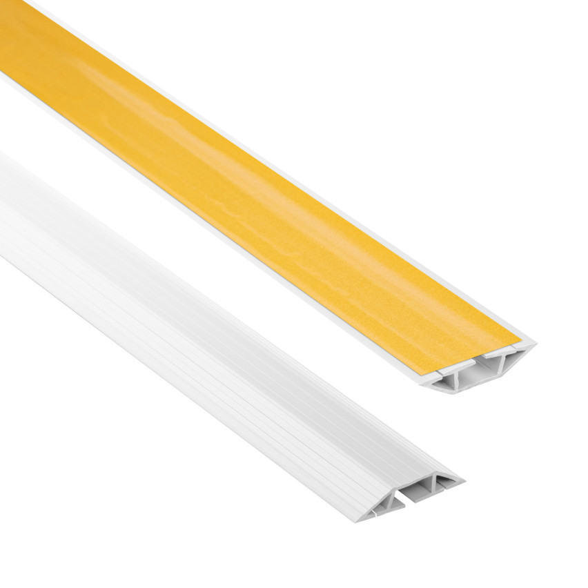 Goletă autoadezivă pentru cabluri din PVC - 200 cm, trapezoidală, albă