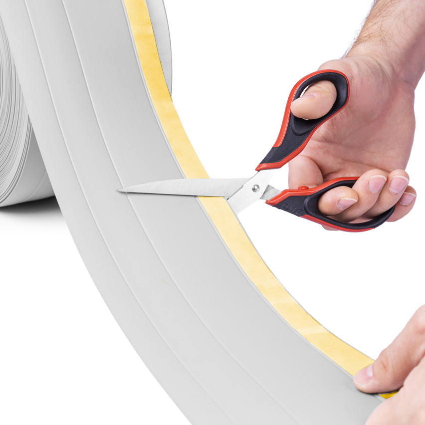 Baghetă Multifuncțională din PVC 4în1 – Panou de Finisare Autocolant, 120 mm, Alb