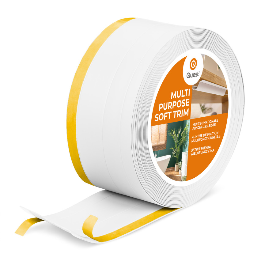 Baghetă Multifuncțională din PVC 4în1 – Panou de Finisare Autocolant, 120 mm, Alb