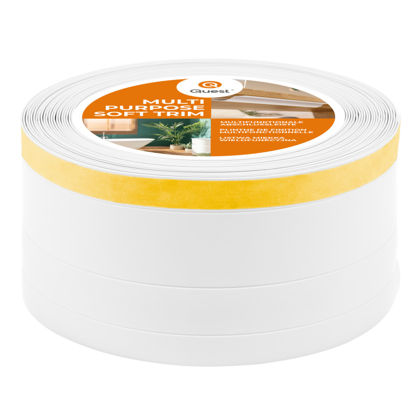 Baghetă Multifuncțională din PVC 4în1 – Panou de Finisare Autocolant, 120 mm, Alb