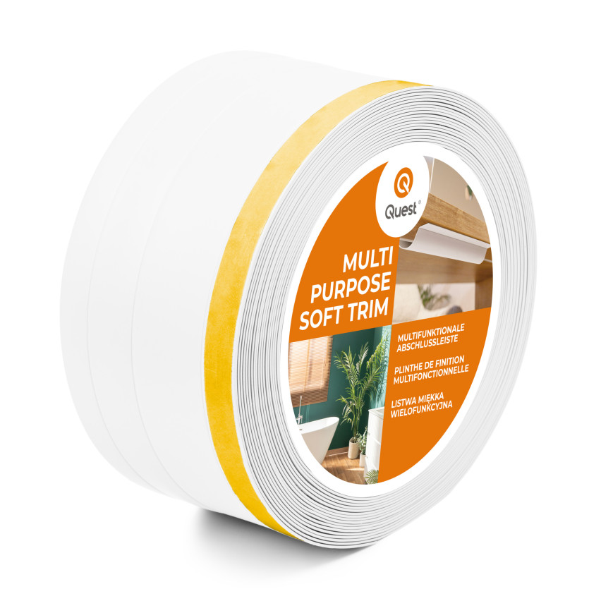 Baghetă Multifuncțională din PVC 4în1 – Panou de Finisare Autocolant, 120 mm, Alb
