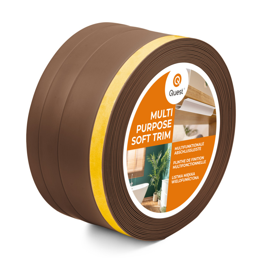 Baghetă Multifuncțională din PVC 4în1 – Panou de Finisare Autocolant, 120 mm, Maro