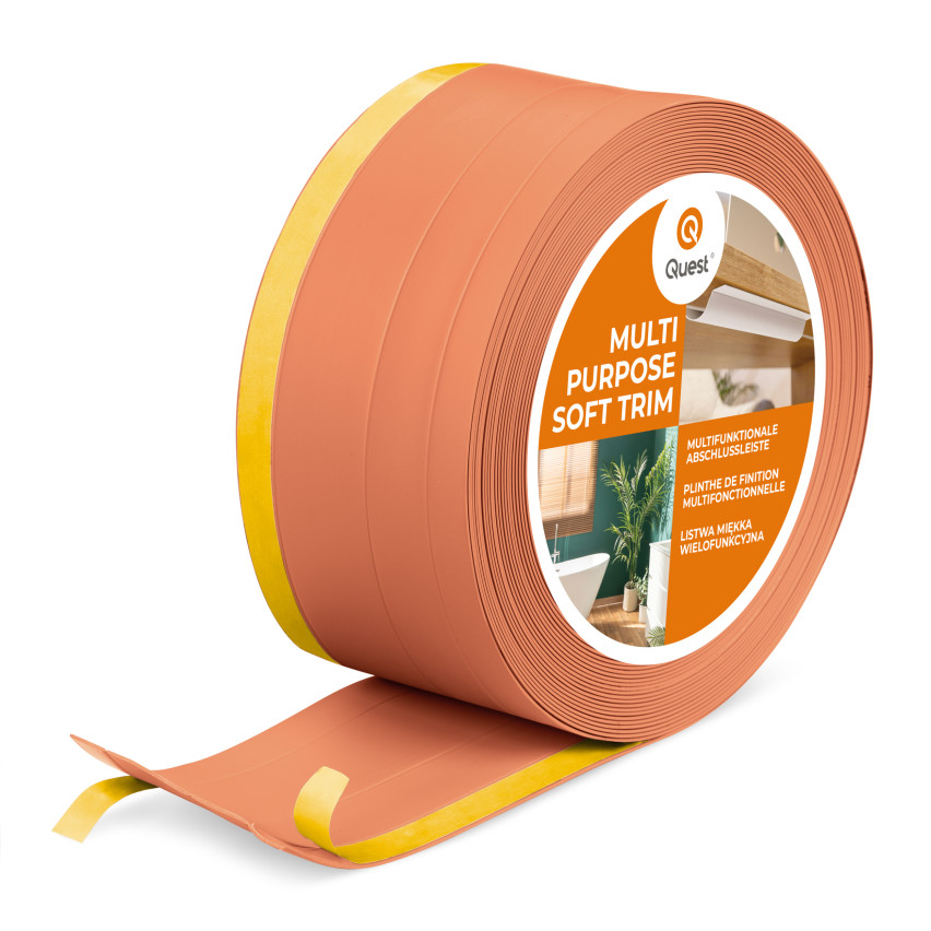 Baghetă Multifuncțională din PVC 4în1 – Panou de Finisare Autocolant, 120 mm, Cărămiziu