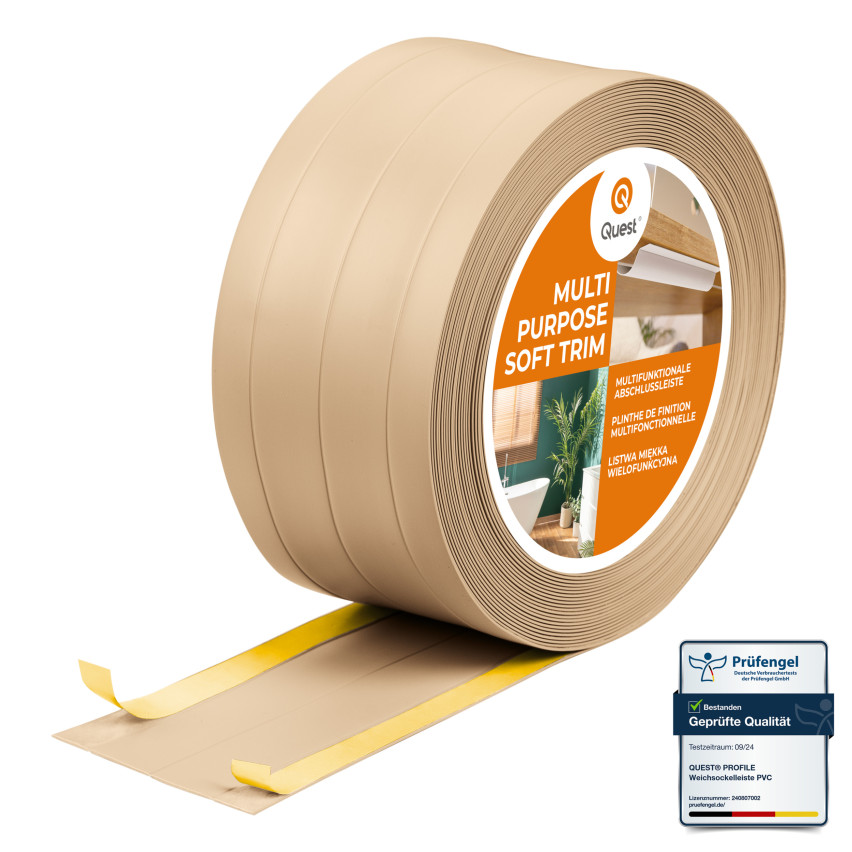 Baghetă Multifuncțională din PVC 4în1 – Panou de Finisare Autocolant, Nisipiu
