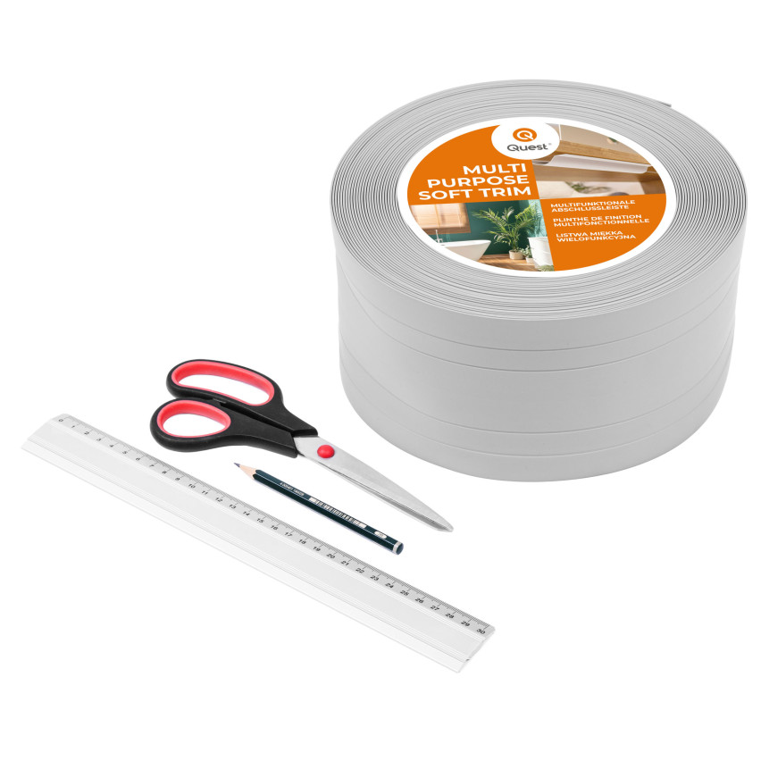 Baghetă Multifuncțională din PVC 2în1 – Panou de Finisaj Autocolant, 110Mm, Alb