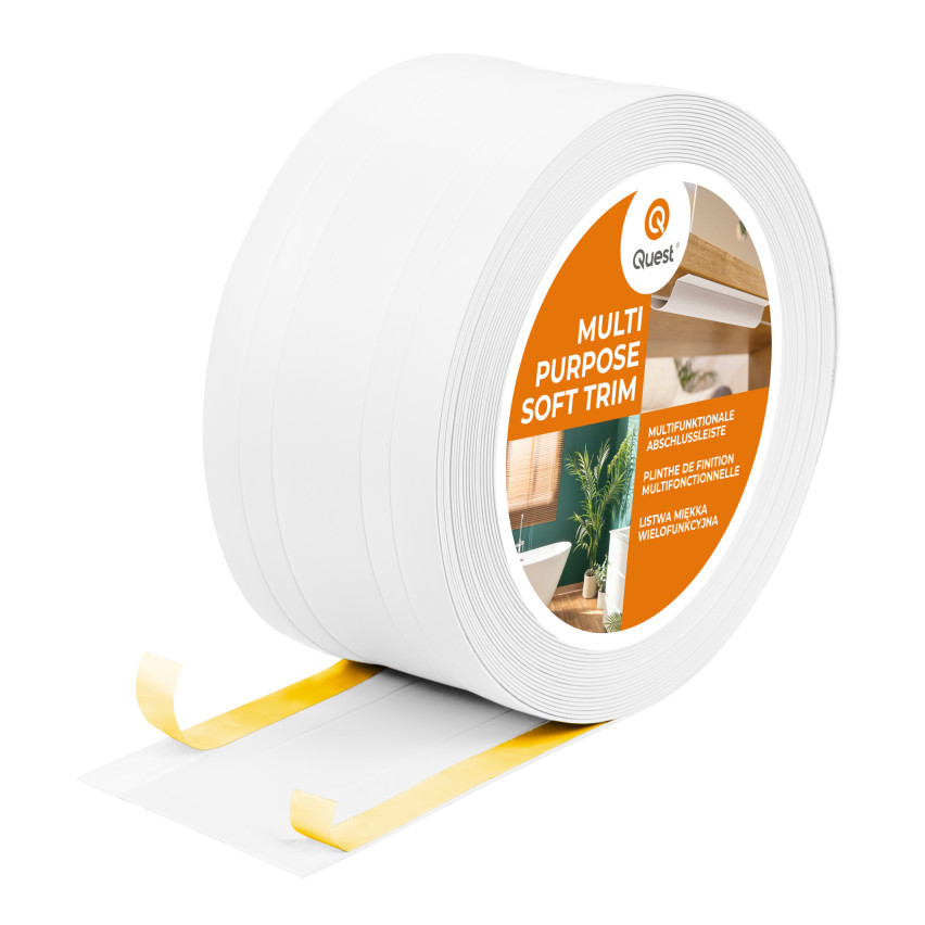 Baghetă Multifuncțională din PVC 2în1 – Panou de Finisaj Autocolant, 110Mm, Alb