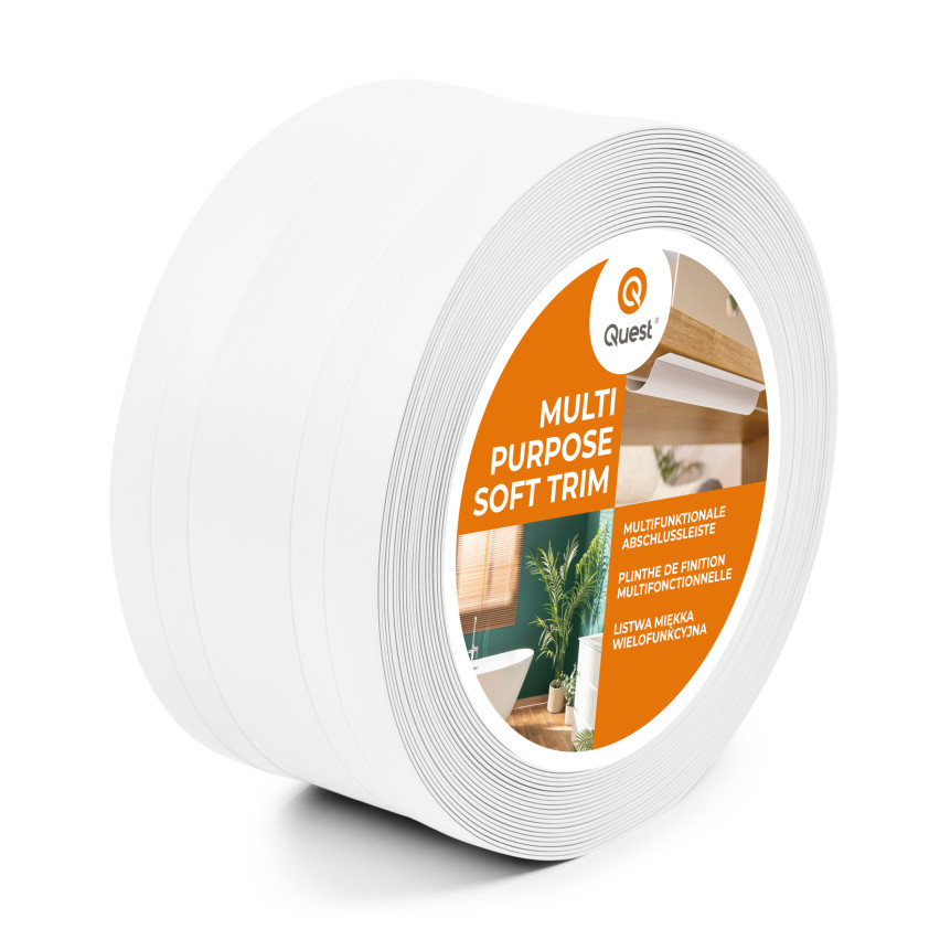 Baghetă Multifuncțională din PVC 2în1 – Panou de Finisaj Autocolant, 110Mm, Alb