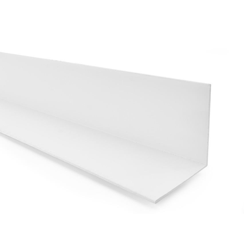 PVC Profil unghiular dur, plastic, protecție pentru margini, alb