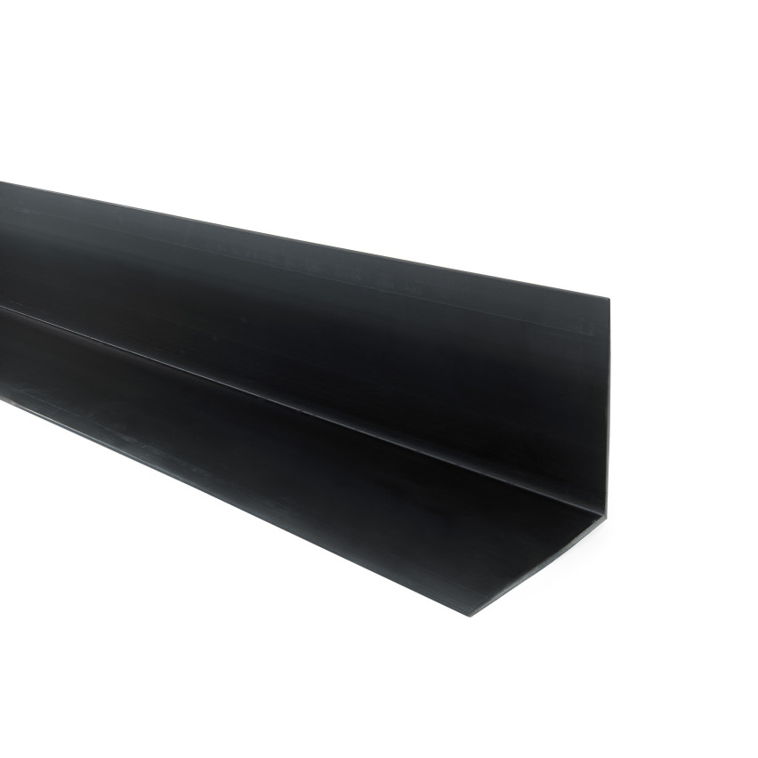 PVC Profil unghiular dur, plastic, protecție pentru margini, negru