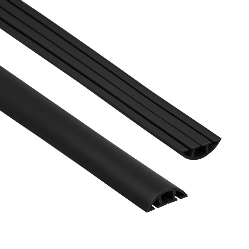 Conducte pentru cabluri din PVC - 200 cm, semicirculare, negre