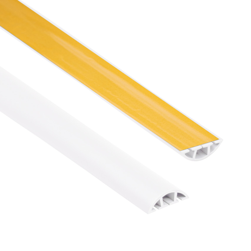 Conducte autoadezive pentru cabluri din PVC - 200 cm, semicirculare, albe