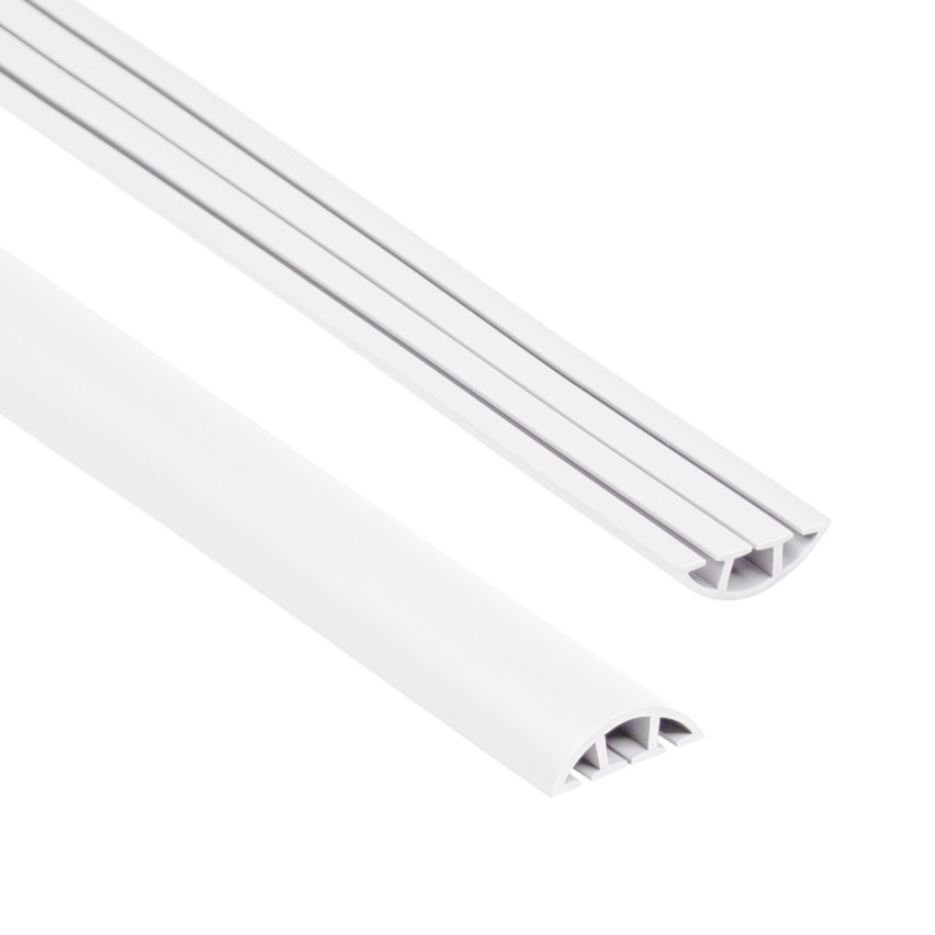Canal de cabluri din PVC - 200 cm, semicircular, alb