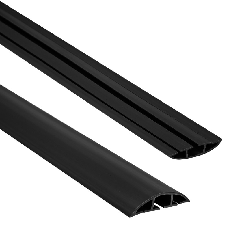 Conducte pentru cabluri din PVC - 200 cm, semicirculare, negre