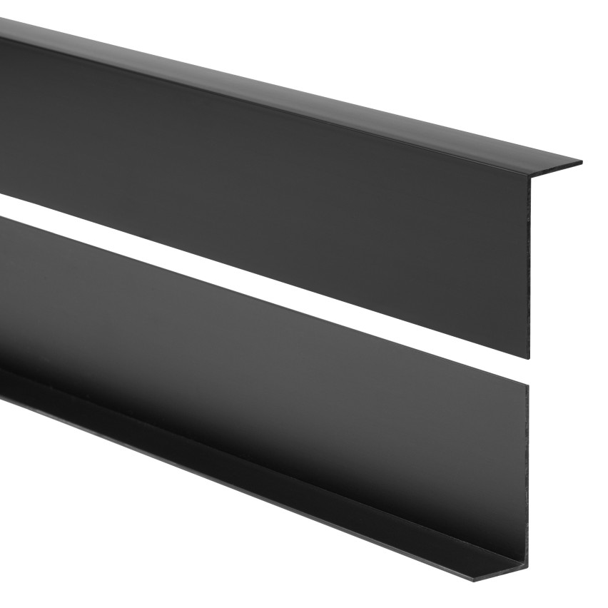 Profil de colț PVC, inegal, protecție margine, protecție colț, negru
