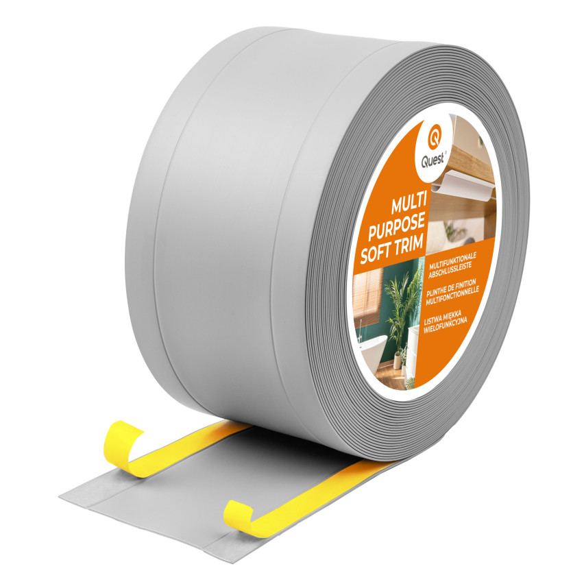 Listă multifuncțională PVC 6in1 – panou de finisaj autoadeziv, gri