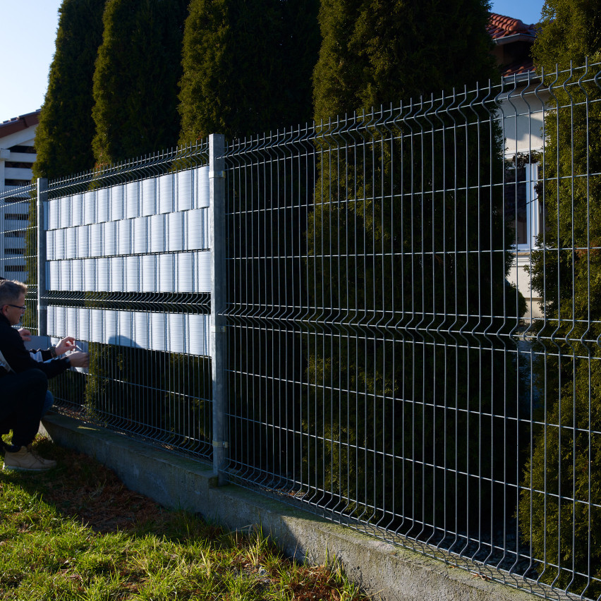 Banda de protecție din PVC dur pentru garduri de protecție, role de protecție, garduri duble pentru grădini, înălțimea benzii: 19 cm, grosimea: 1,2 mm, grafit.