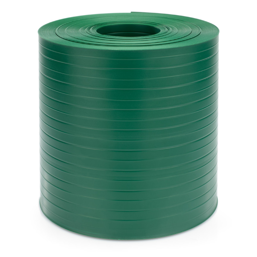 Benzi de protecție din PVC-Hart pentru garduri cu plasă dublă, înălțime de 19 cm și grosime de 1,2 mm, rolă de protecție pentru grădini, în verde.