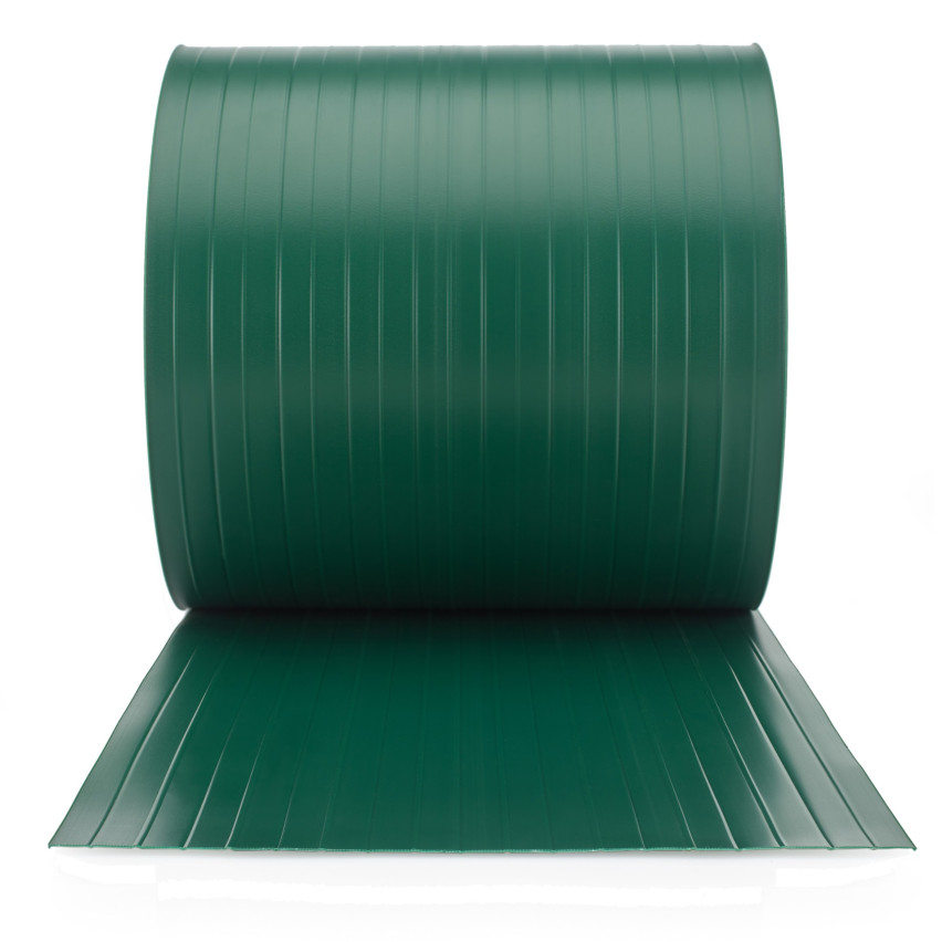 Benzi de protecție din PVC-Hart pentru garduri cu plasă dublă, înălțime de 19 cm și grosime de 1,2 mm, rolă de protecție pentru grădini, în verde.