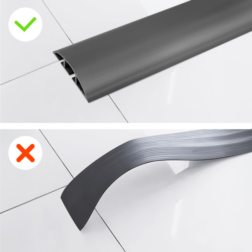 Goletă autoadezivă pentru cabluri din PVC - 200 cm, semicirculară, maro