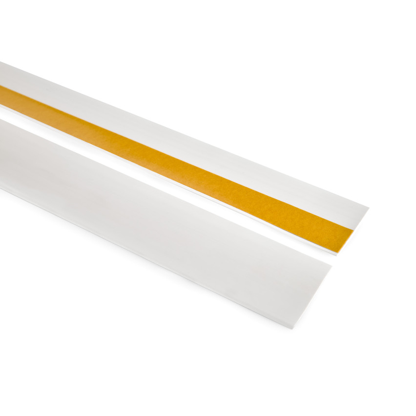 Bandă de acoperire adezivă din PVC, ornament de plastic plat pentru ferestre, profil de capăt alb 5m
