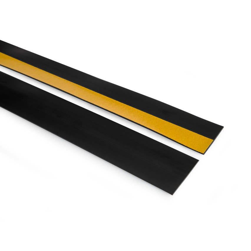 Fâșie de finisare bandă de acoperire autoadezivă din PVC plintă de tranziție profil de bord de tranziție bandă plată 5m, negru