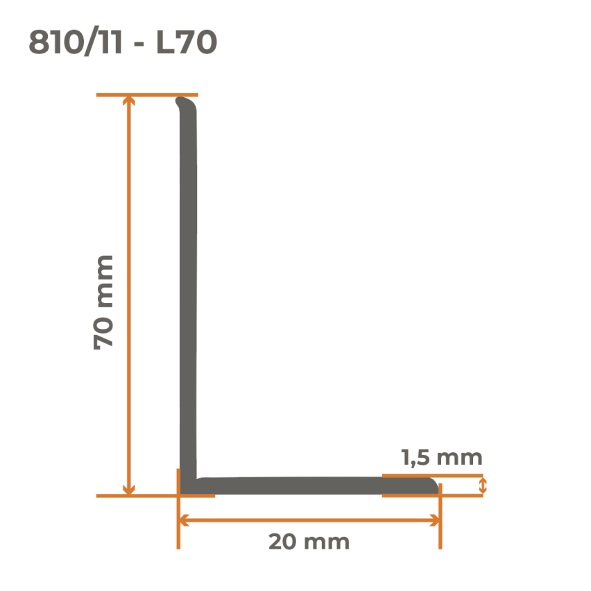 Plinta moale, Plinta flexibilă, Plinta de colț, PVC 70x20mm, negru