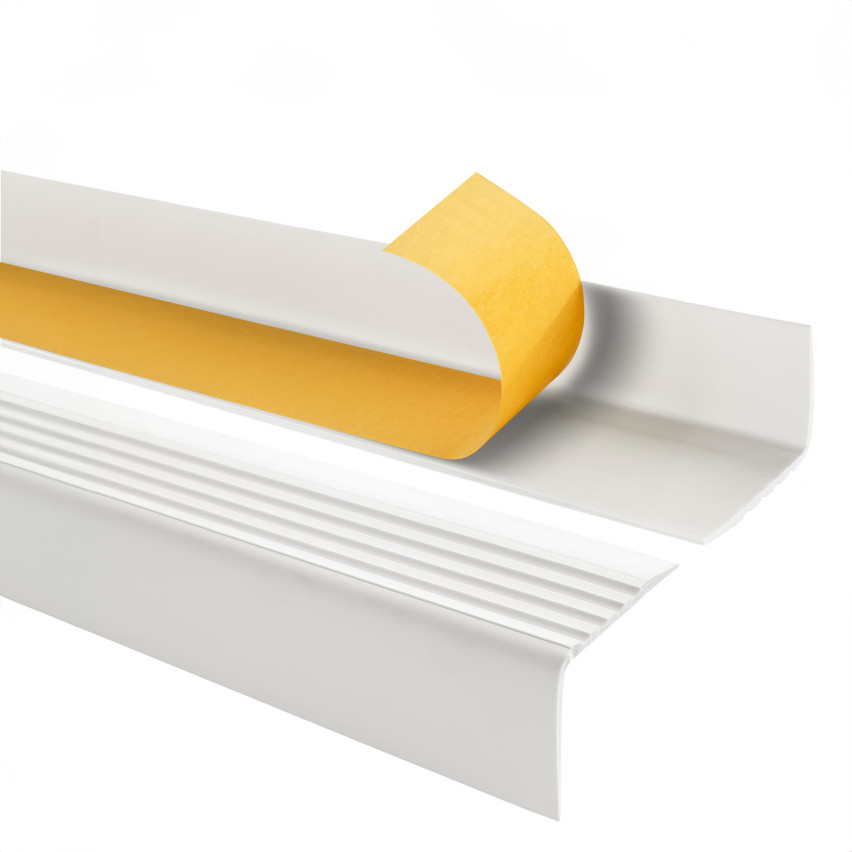 Profil antiderapant pentru scări cu adeziv, 50x42mm, alb