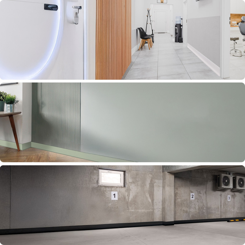 Plintă autoadezivă din PVC 50x20mm verde măsliniu