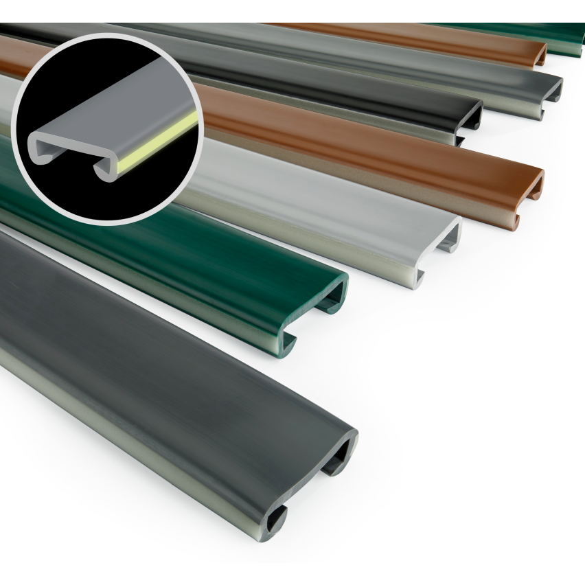 Balustradă PVC, balustradă scări, balustradă scări, FOTO, 40x8mm, maro, 1m