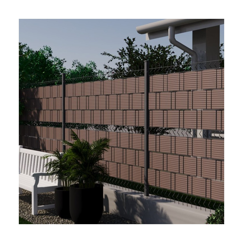 Bandă de gard Quest® Lux 900 g/m², 19cm Maro RAL 8017