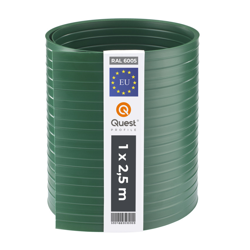 Bandă de gard Quest® Lux 900 g/m², 19cm Verde RAL 6005