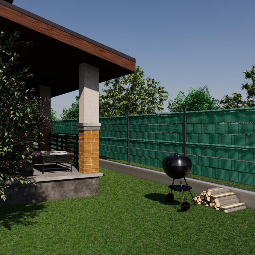 Bandă de gard Quest® Lux 900 g/m², 19cm Verde RAL 6005